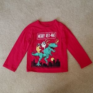 Merry Rex-Mas Long Sleeve T-Shirt - Size 3T